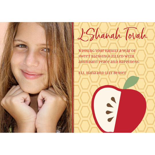 Sweet Apple Honeycomb Photo Jewish New Year Cards